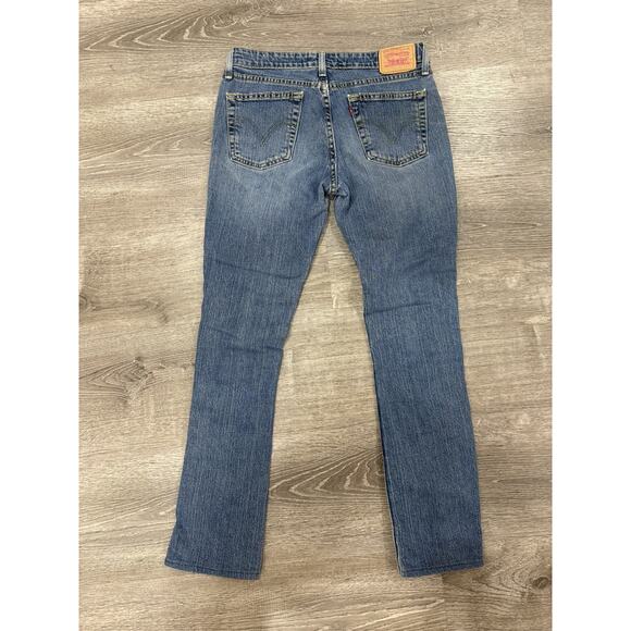 Levi's 518 Superlow Bootcut Jeans Size 7 Blue Low Rise Y2K Retro Distressed - Picture 2 of 5